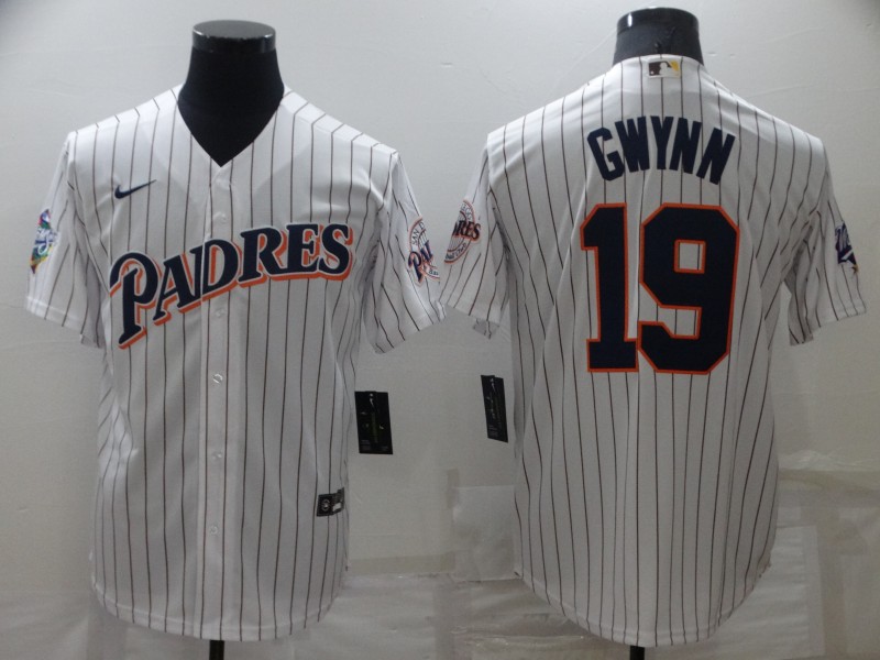 Men's San Diego Padres Tony Gwynn #19 White Team Jersey